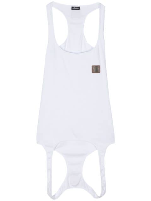 Olly Shinder logo-patch double-end cotton tank top