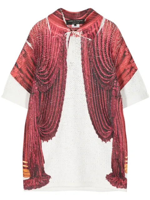 Comme des Garçons Homme Plus printed knit polo shirt 