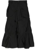 Junya Watanabe MAN asymmetric midi skirt - Black