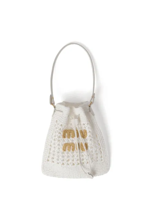 Mini sac en raphia tressé - Miu Miu - Modalova