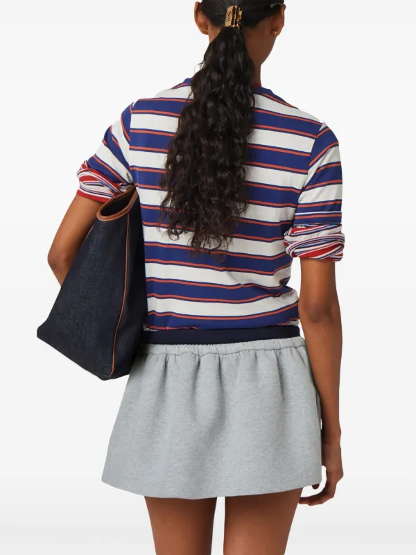 Miu Miu ストライプ Tシャツ | ブルー | FARFETCH JP