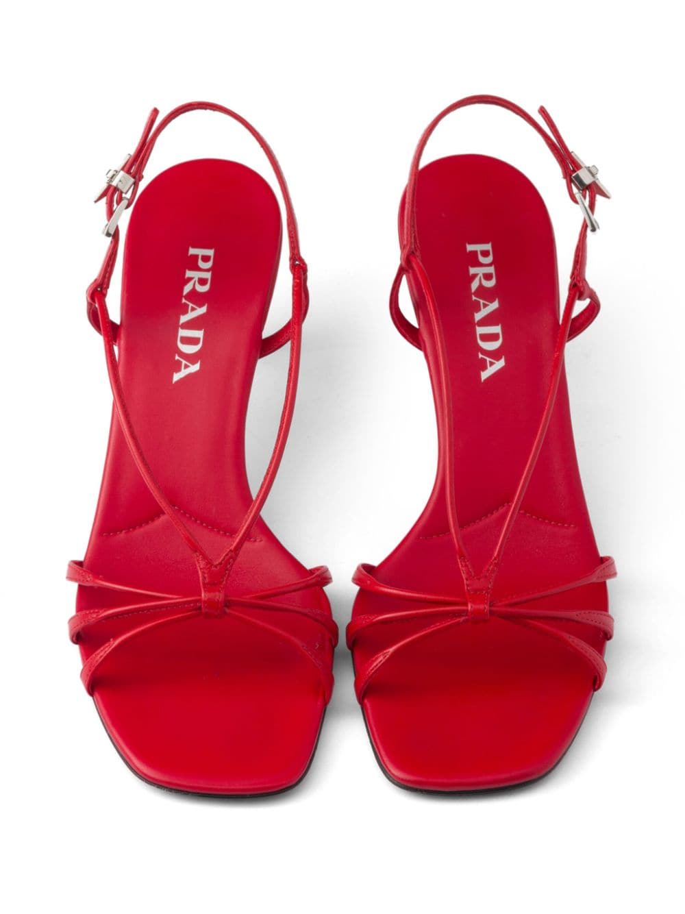 Shop Prada 55mm Leather Sandals In Red