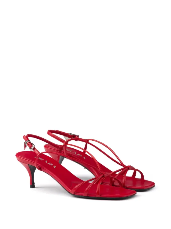 Prada レザーサンダル | レッド | FARFETCH JP