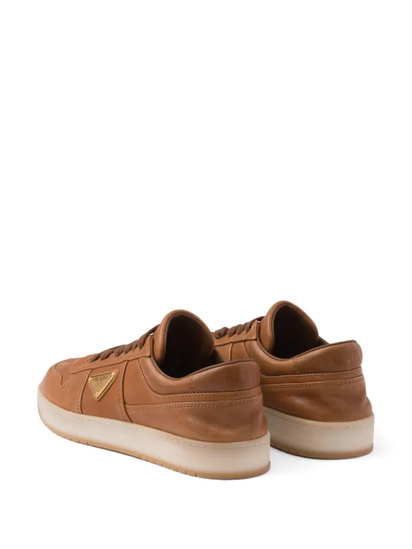 Prada Downtown nappa-leather Sneakers | Brown | FARFETCH