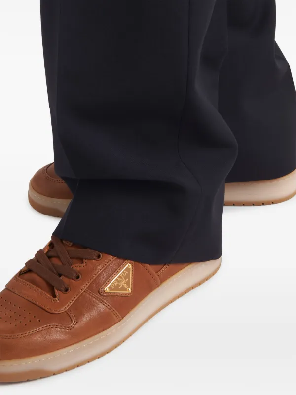 靴 Prada Velcro Leather Shoes Brown Prada Sport Brown Leather Double Velcro Low Top Sneakers