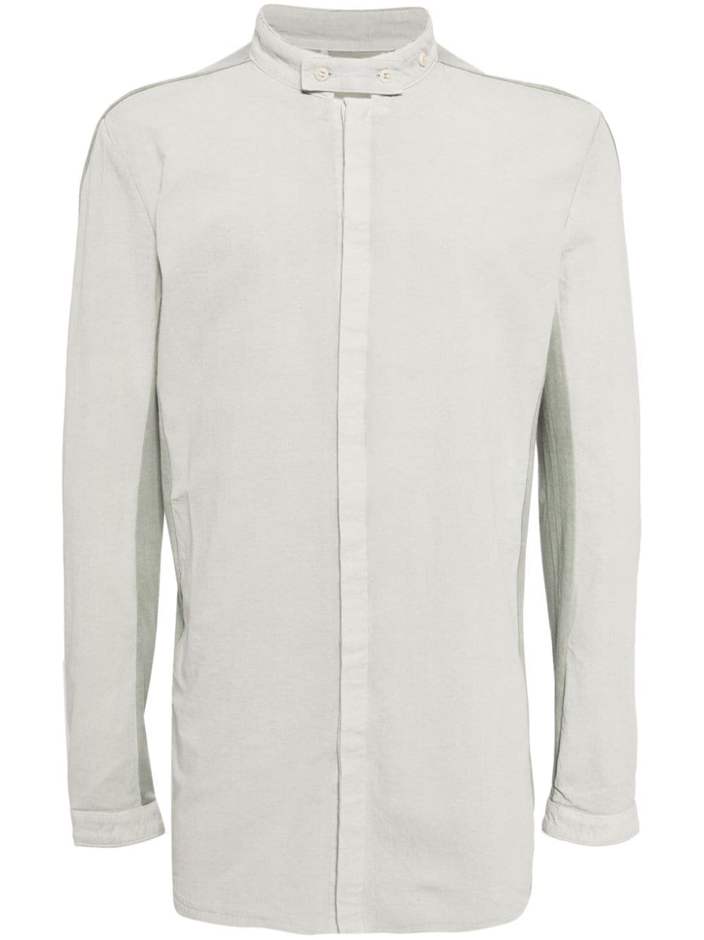 stand-up-collar long-sleeve cotton shirt