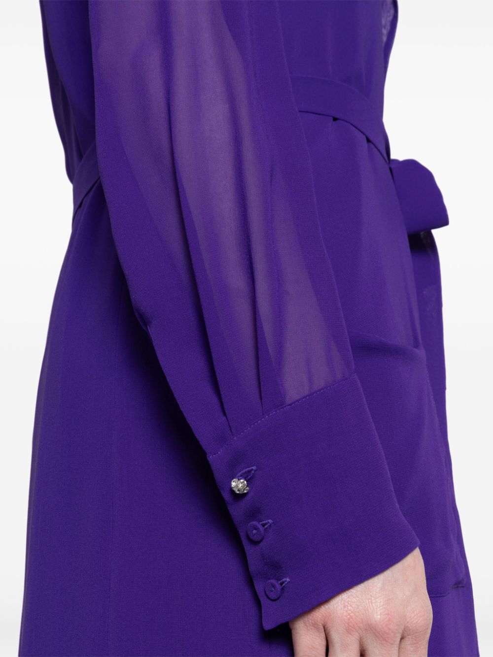 Shop Max Mara Fago Semi-sheer Silk Coat In Purple