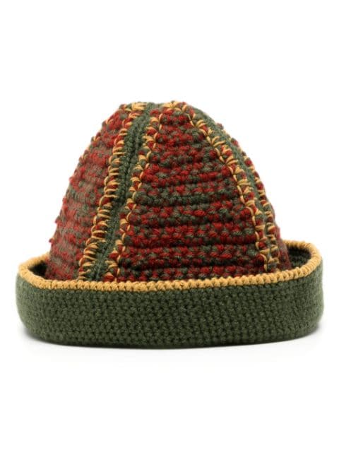 Nicholas Daley colour-blocked crochet beanie