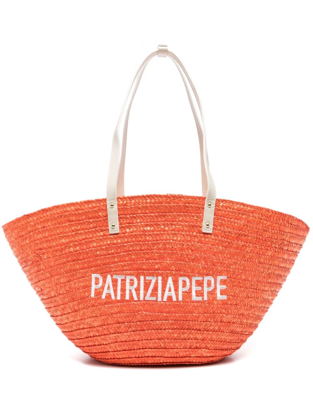 Patrizia Pepe Logo-embroidered Shoulder Bag In Orange