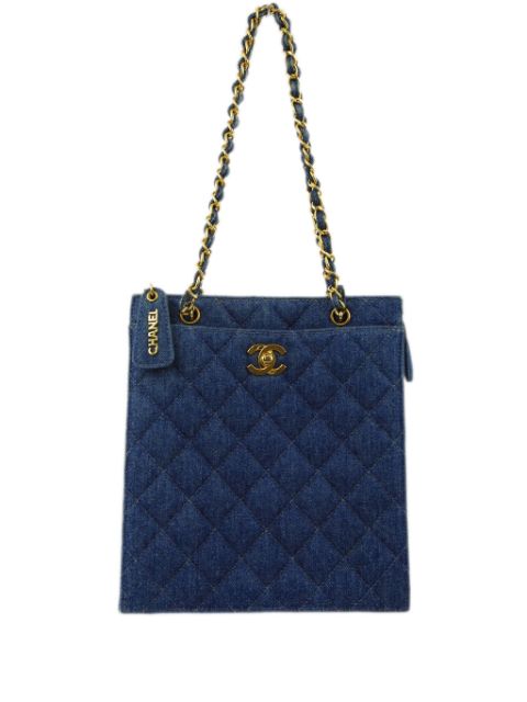 CHANEL 1998 CC turn-lock denim handbag Women