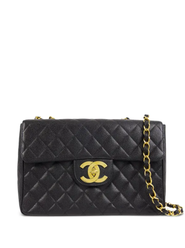 CHANEL Pre-Owned 1995 Jumbo Classic Flap Shoulder Bag | Black