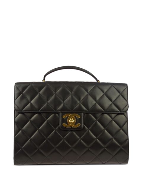 CHANEL 1995 CC diamond-quilted briefcase Women