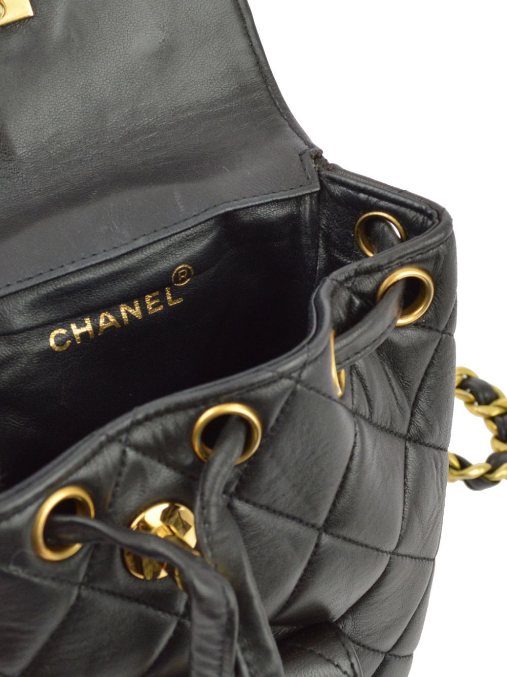 Pre-owned Chanel 1992 Small Duma Backpack In Black