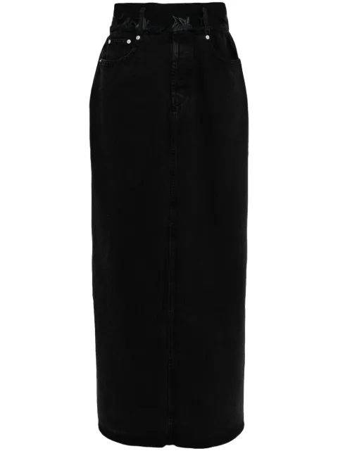 ALAINPAUL front-slit denim maxi skirt