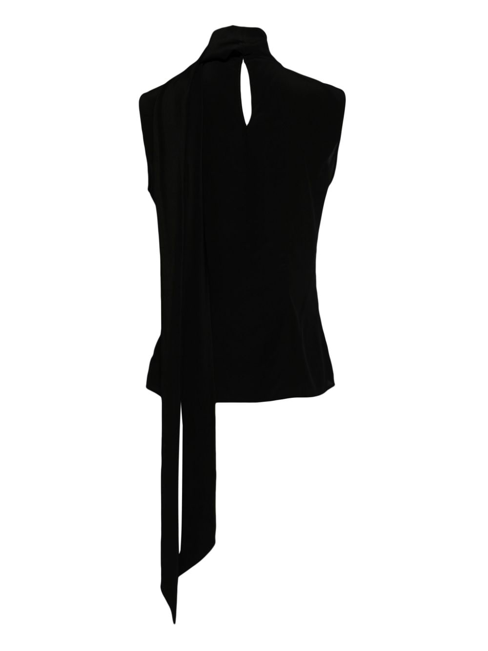 Shop Victoria Beckham Scarf-detail Silk Tank Top In Black