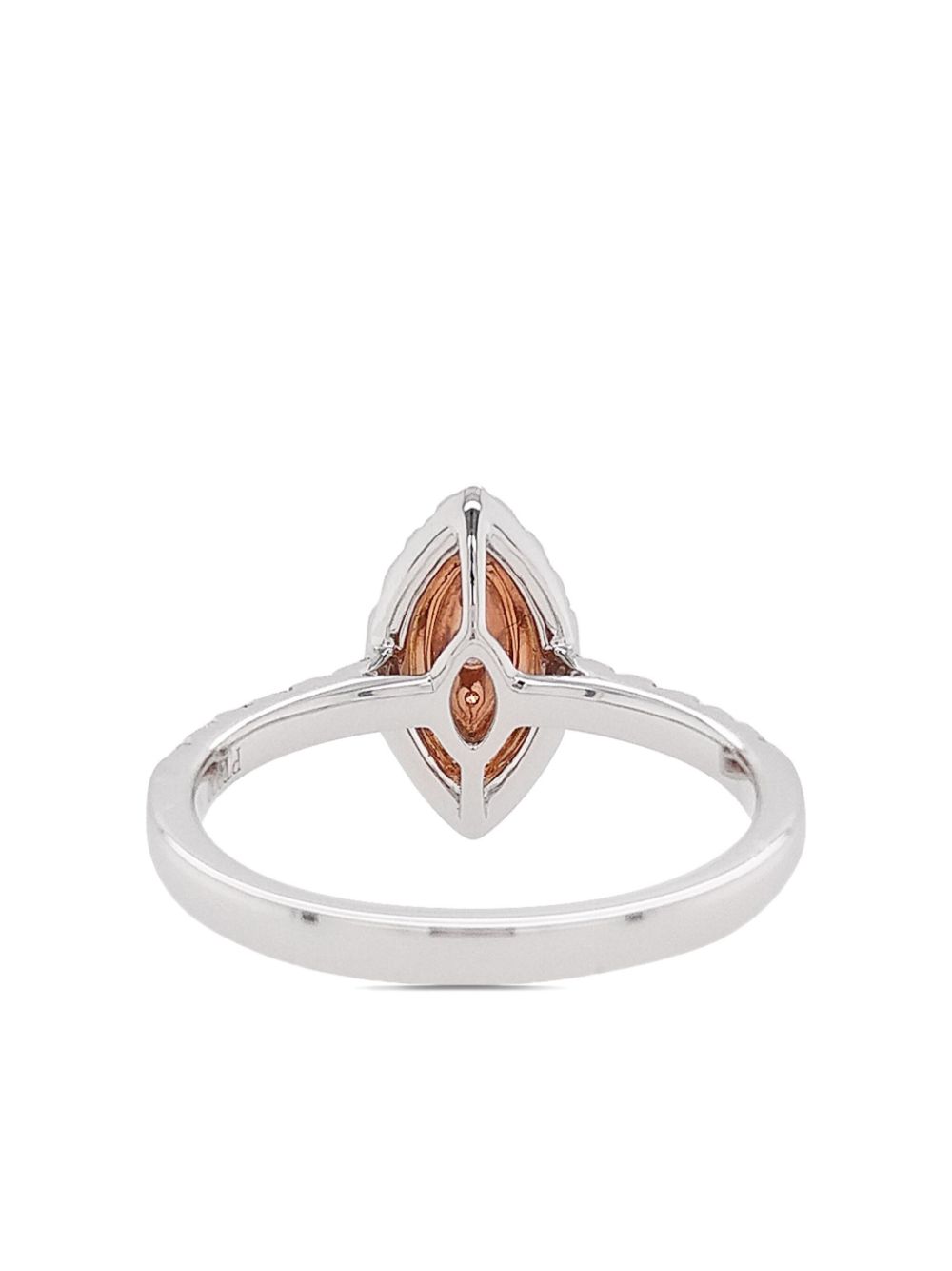 Shop Hyt Jewelry Rose Gold And Platinum Diamond Ring In Silver