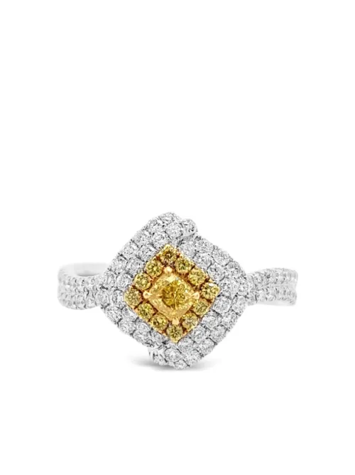 Bague Fancy Intense en or 18ct et platine ornée de diamants - HYT Jewelry - Modalova