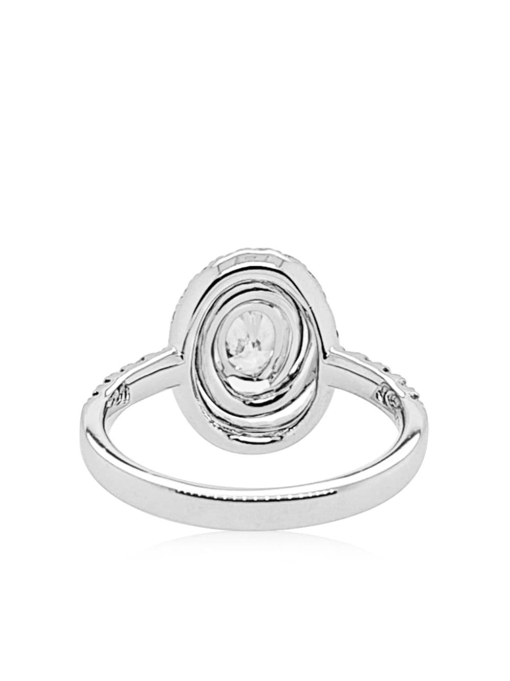 Shop Hyt Jewelry Platinum Diamond Half-pavé Ring In Silver