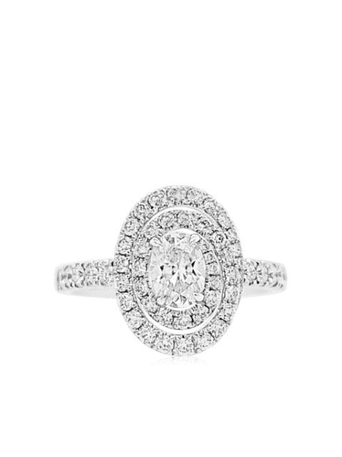 HYT Jewelry platinum diamond half-pavé ring