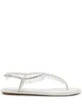 René Caovilla crystal-embellished sandals - White