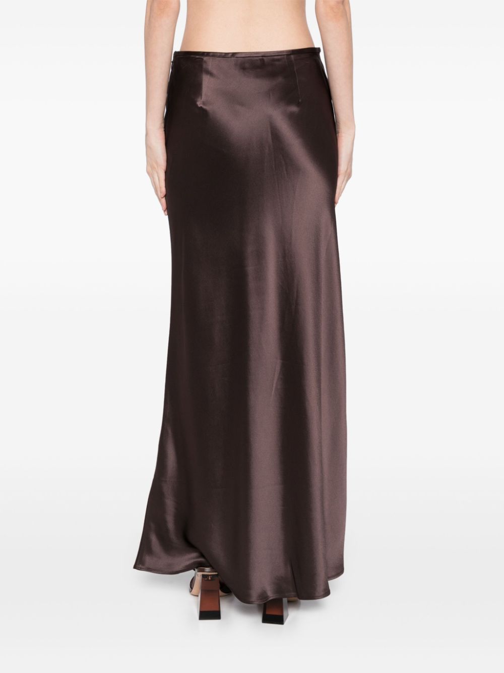 Shop Acler Hale Wood Maxi Skirt In Brown