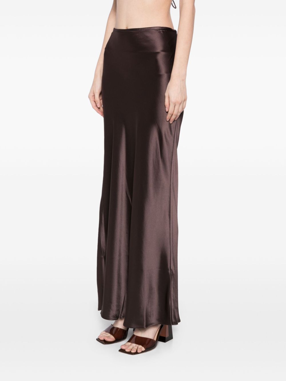 Shop Acler Hale Wood Maxi Skirt In Brown