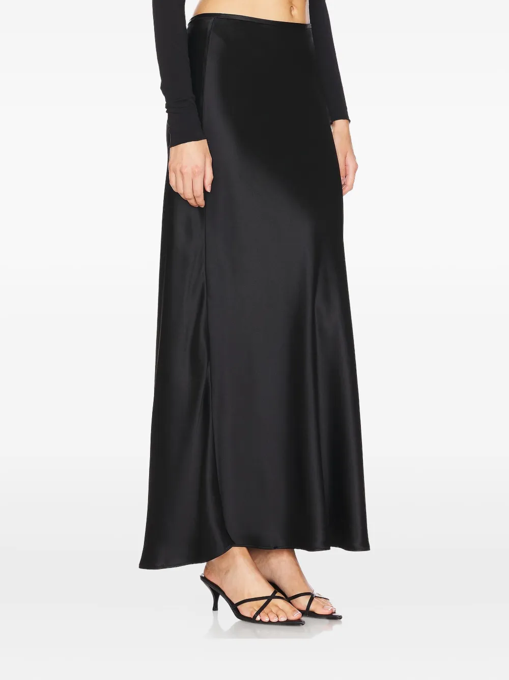 Acler Hourston High-waisted Satin Maxi Skirt In Black