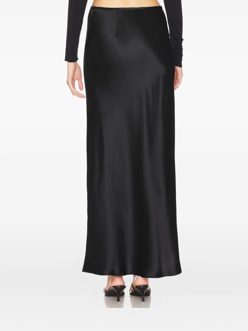 Acler Hourston High-waisted Satin Maxi Skirt In Black