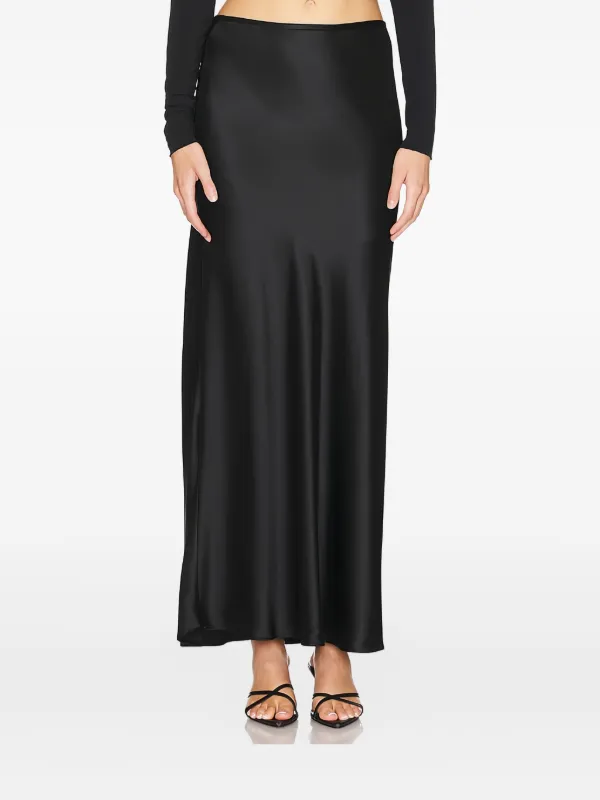 Acler bias-cut Satin Maxi Skirt Black FARFETCH NZ