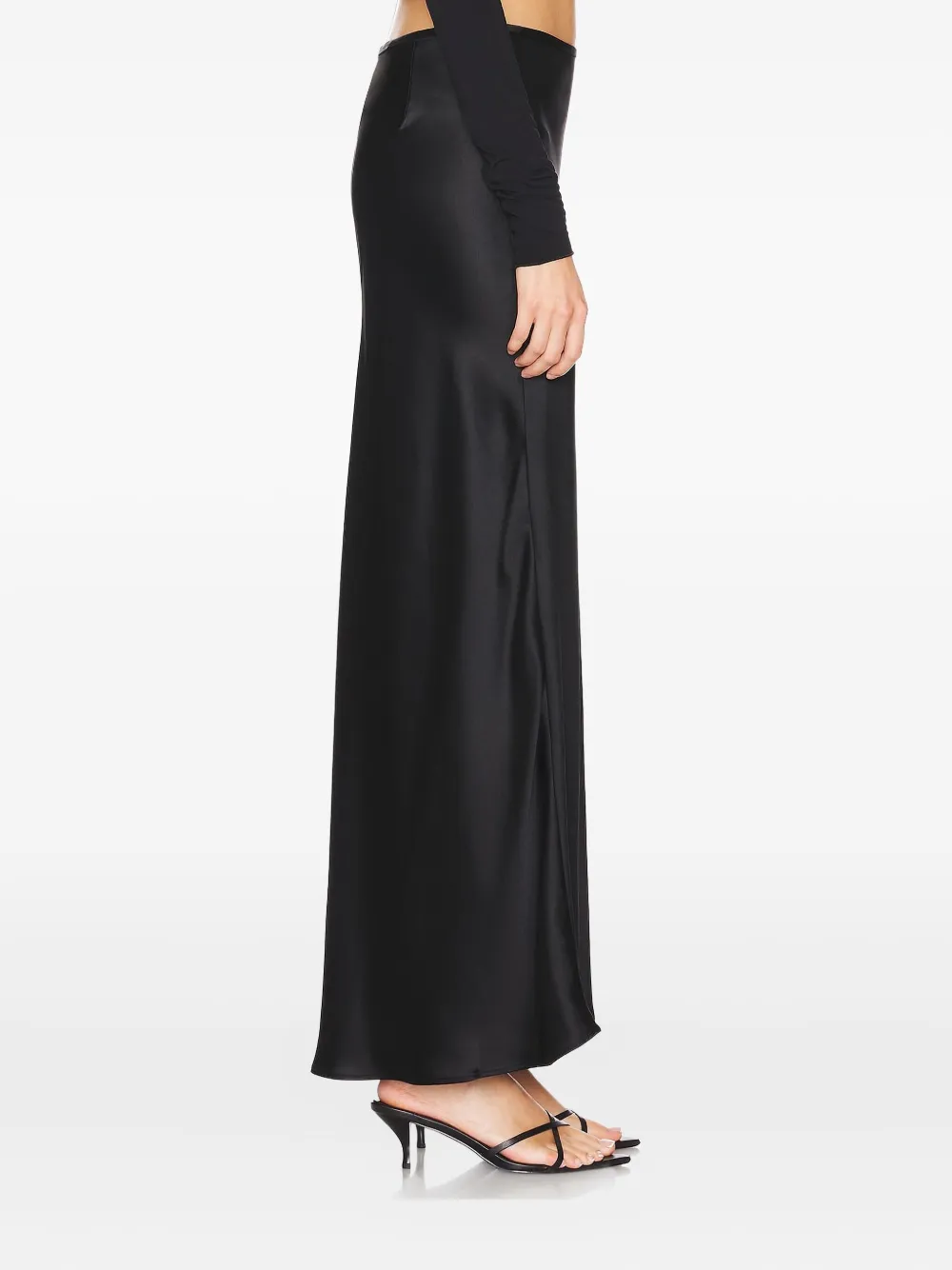Acler Hourston High-waisted Satin Maxi Skirt In Black