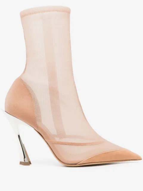 Mugler 100mm semi-sheer ankles boots