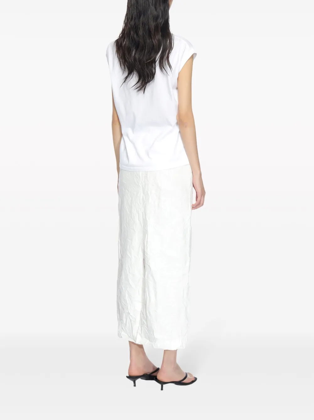 Auralee Mouwloos katoenen T-shirt Wit