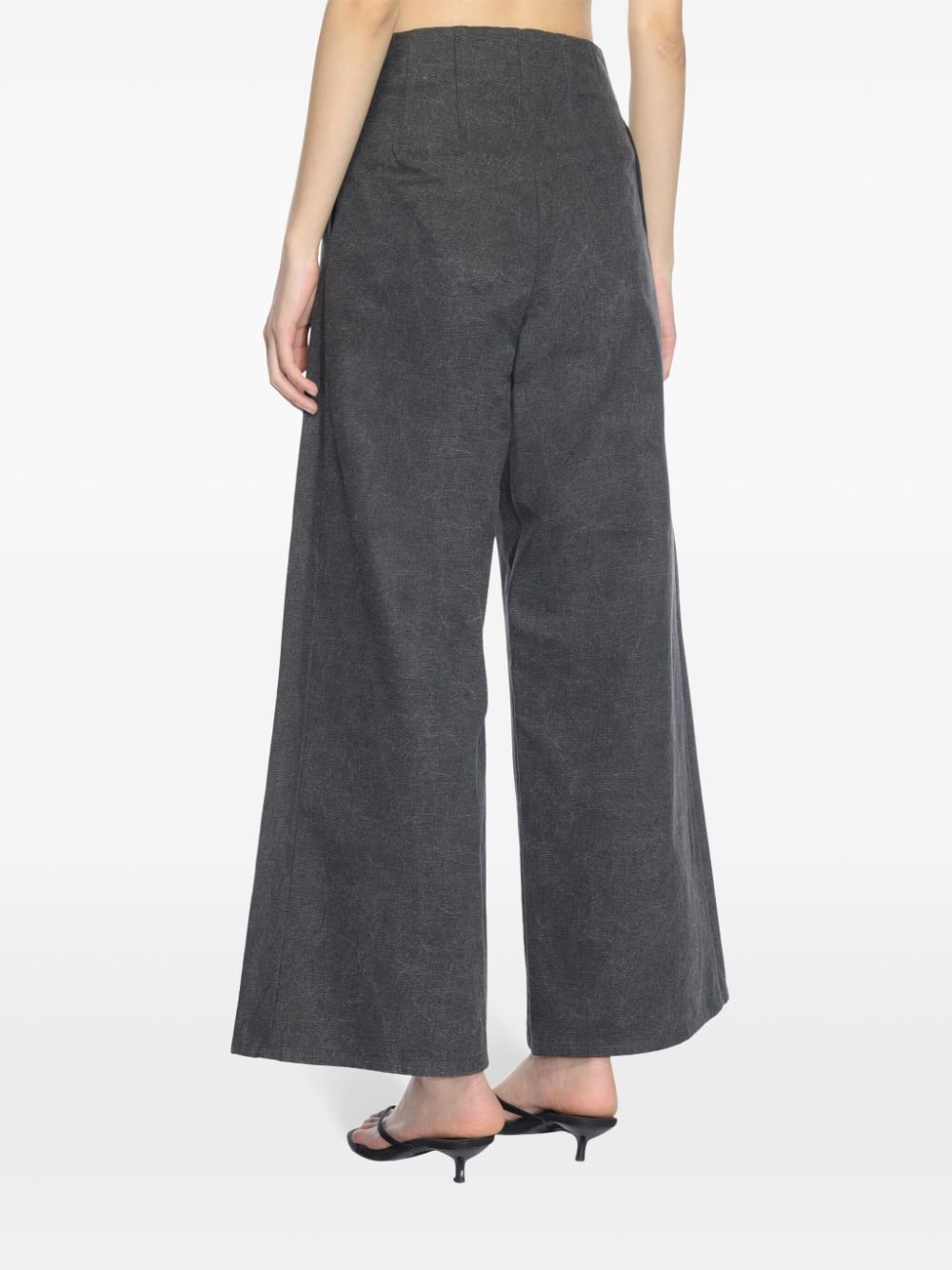 WASHED HARD TWIST CANVAS TROUSERS