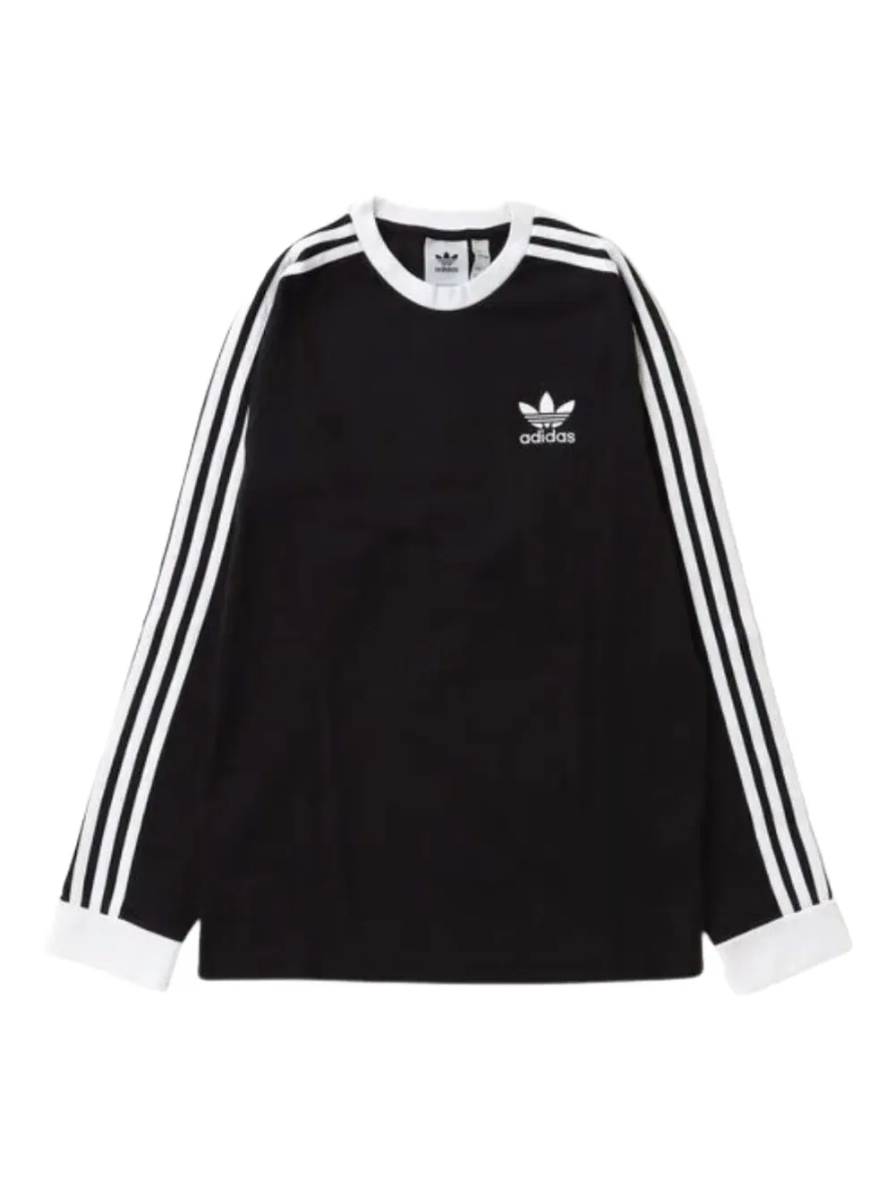 adidas 3-Stripes long-sleeve T-shirt | Black | Image 1