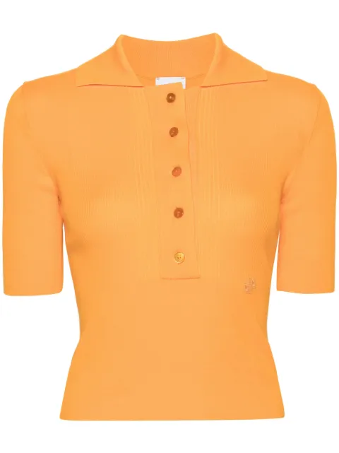 Patou ribbed short-sleeve polo top