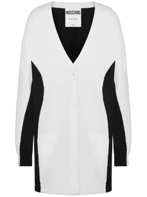 Moschino two-tone V-neck cardigan 