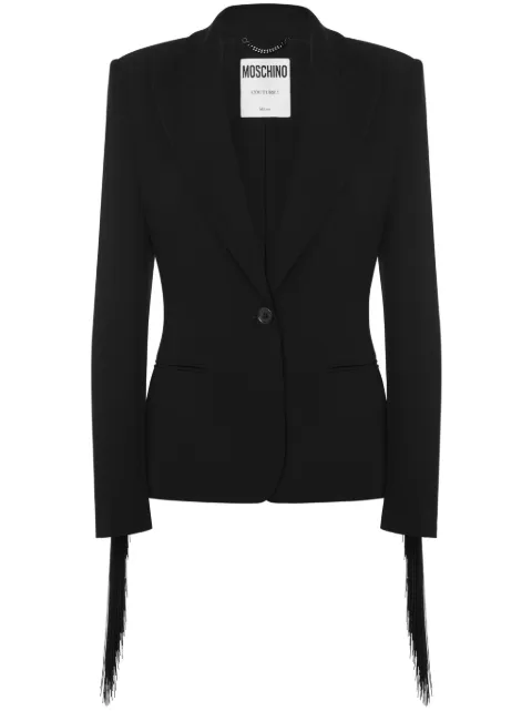 Moschino fringed single-breasted blazer