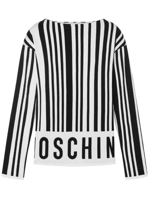 Moschino barcode-print intarsia-knit jumper 