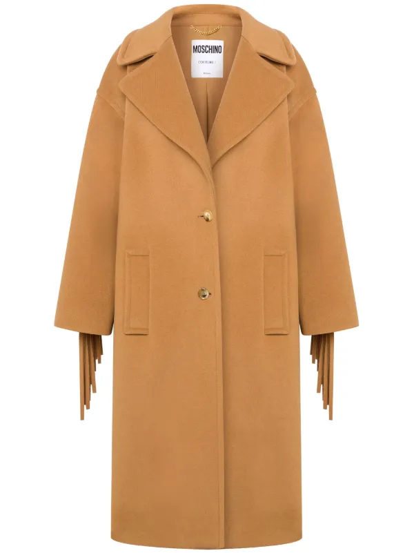 Moschino fringe-detail single-breasted coat