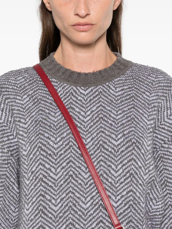 Moschino チェン飾りクロッフトハンツ J03210525 0555 Moschino chevron-pattern Jumper | Grey | FARFETCH