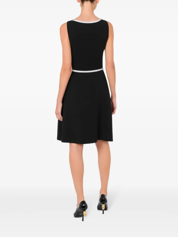 ワンピース MOSCHINO COUTURE Woman Dress Black 04430533 1555 Moschino contrasting-trim scoop-neck Dress | Black | FARFETCH