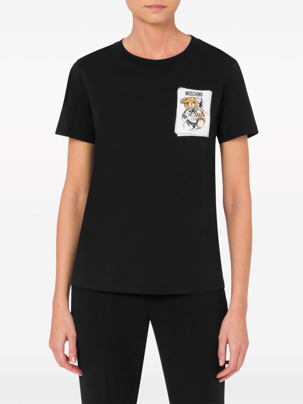 Moschino T-shirt met teddybeerprint - Zwart