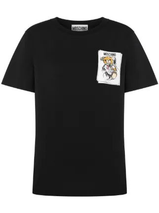 Tシャツ・カットソー MOSCHINO 'Teddy' print T-shirt Black  V07100241 T-shirt Moschino Teddy Bear | Moschino