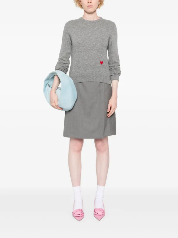 Moschino heart-embroidered Sweater | Grey | FARFETCH