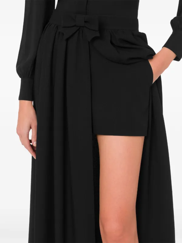 Moschino Pleated Asymmetric Skort | Black | FARFETCH