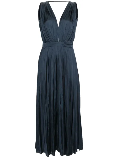 Robe longue à design plissé - Maje - Modalova
