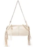 Maje Miss M leather clutch bag - Neutrals