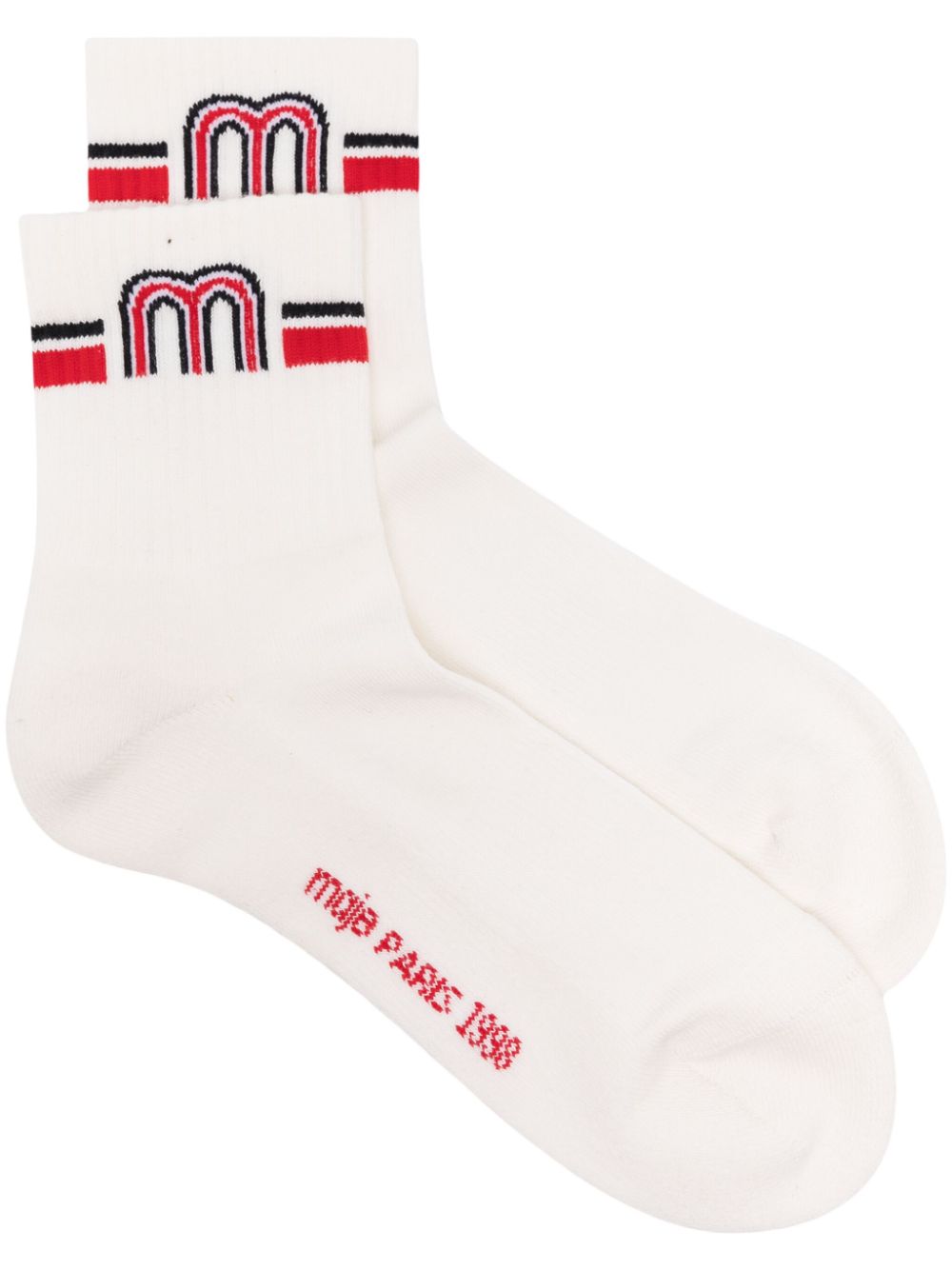 Maje logo-intarsia socks - White