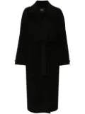 Maje long belted coat - Black