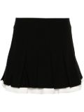 Maje pleated dual-material skort - Black